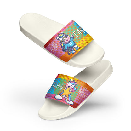 Colorful Unicorn and Cow Women's Slides