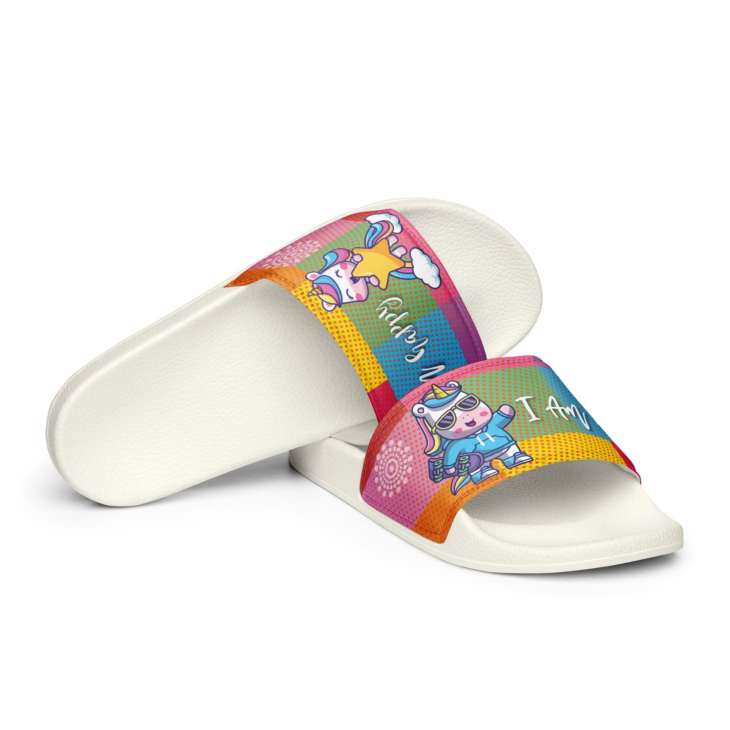 Colorful Unicorn and Cow Women's Slides