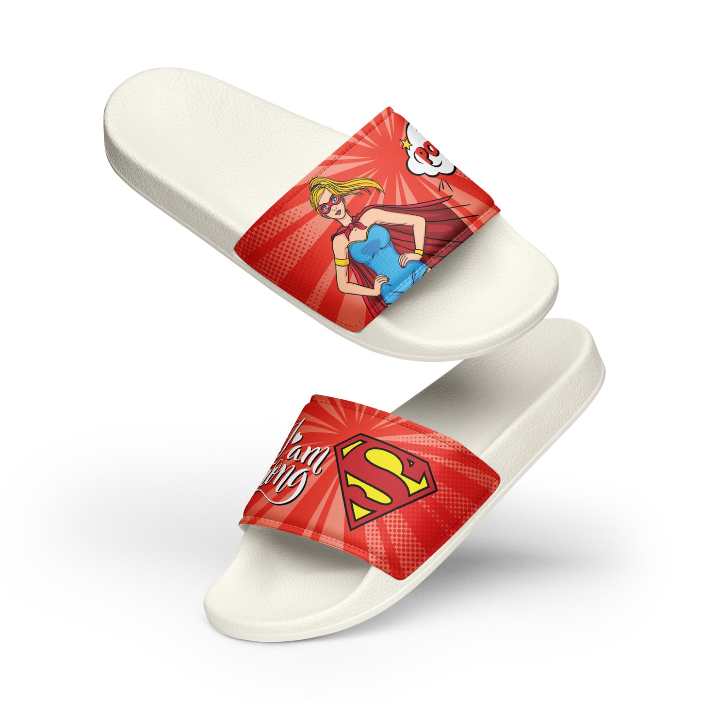 Supergirl-Themed Red Women's Slides