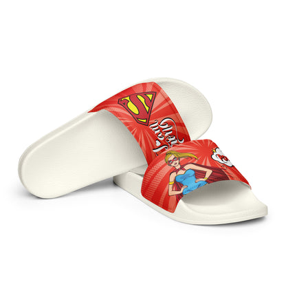 Supergirl-Themed Red Women's Slides