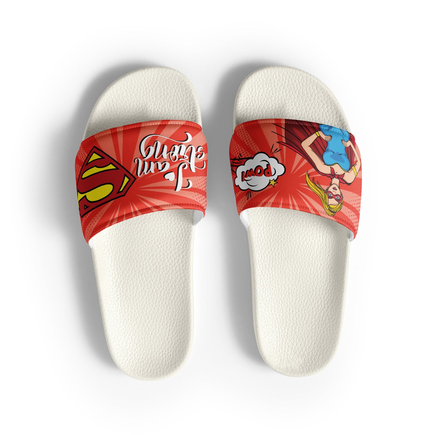 Supergirl-Themed Red Women's Slides