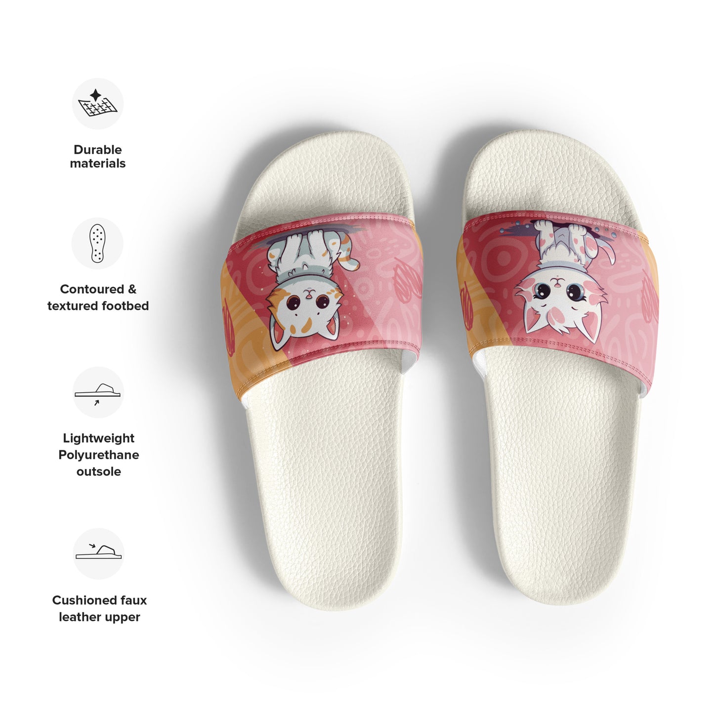 Cute Cat-Themed Pink Women's Slides