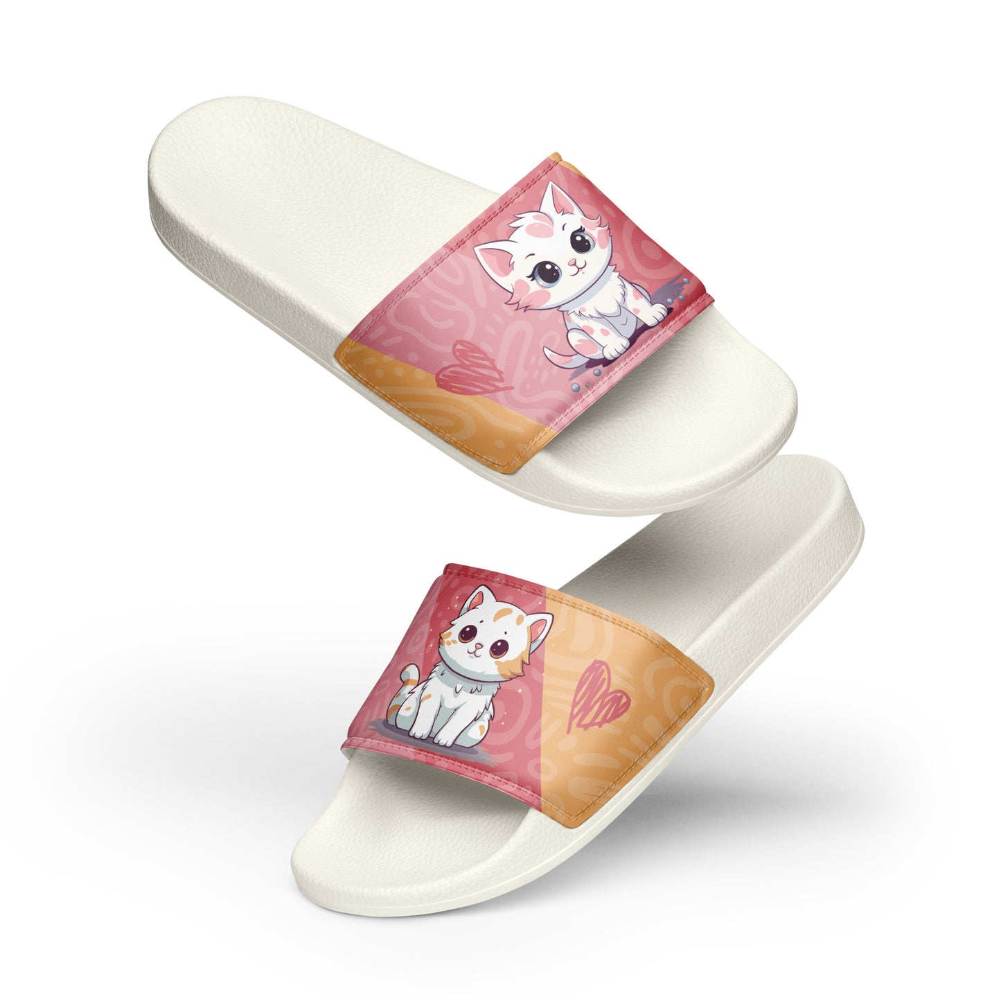 Cute Cat-Themed Pink Women's Slides