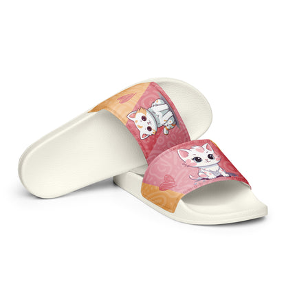 Cute Cat-Themed Pink Women's Slides