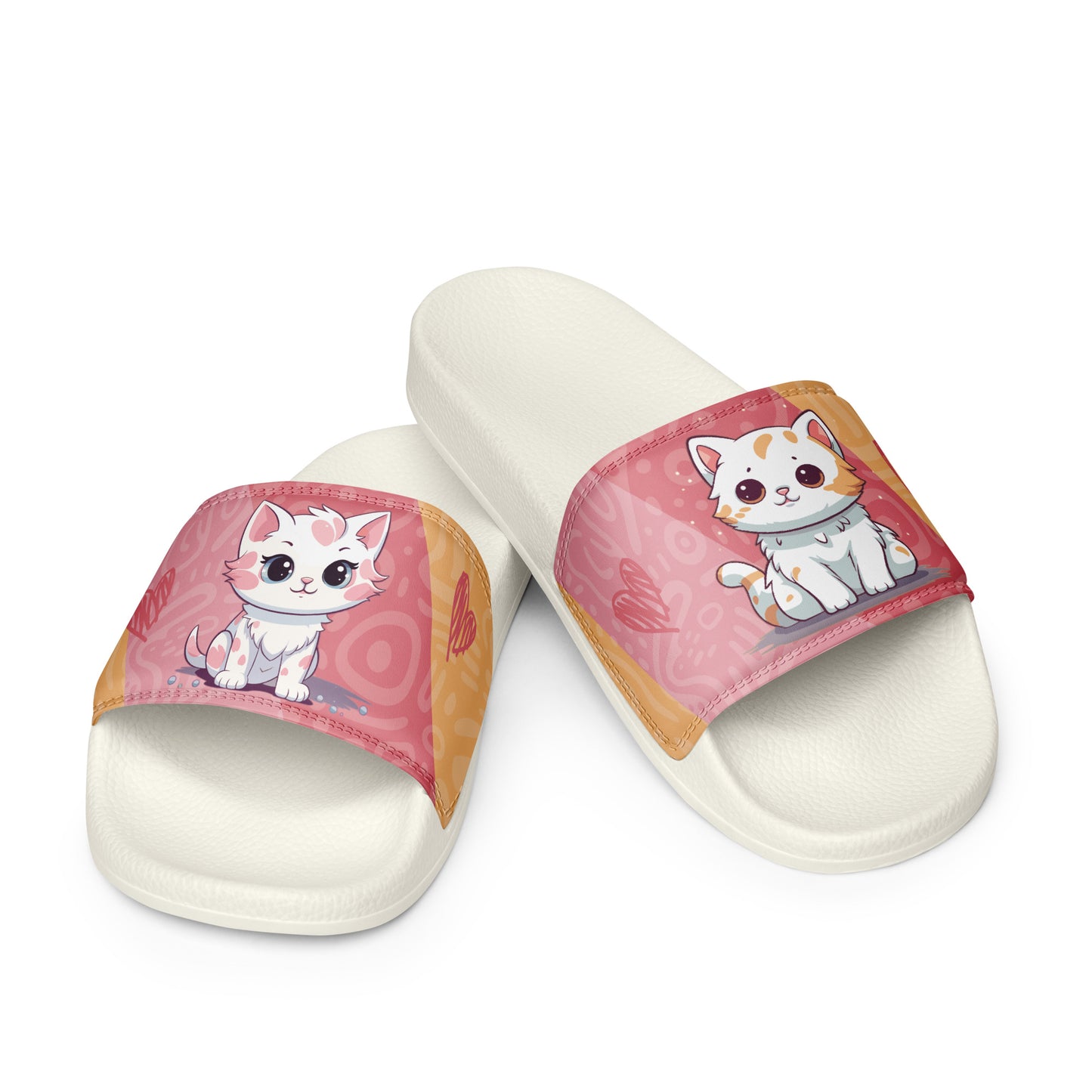 Cute Cat-Themed Pink Women's Slides