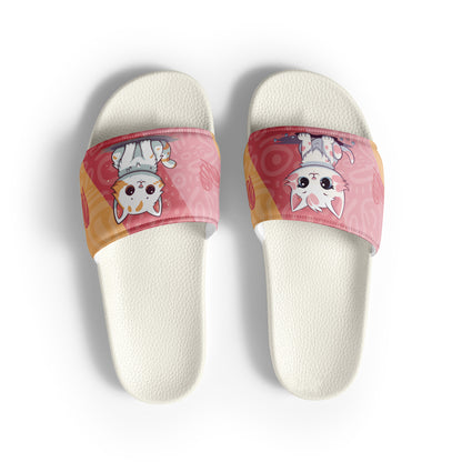 Cute Cat-Themed Pink Women's Slides