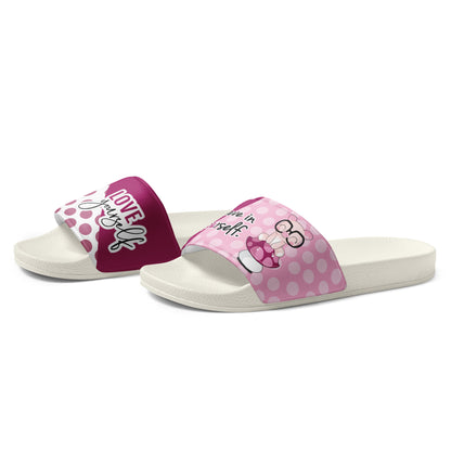 Pink Polka Dot Mushroom Women's Slides