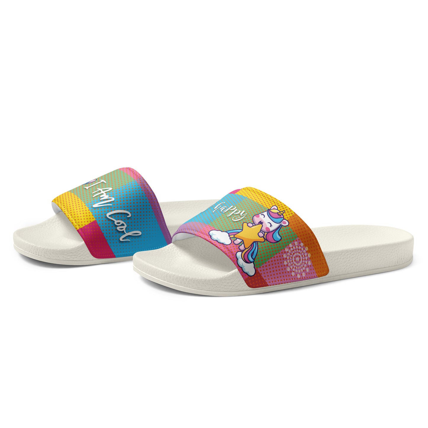 Colorful Unicorn and Cow Women's Slides