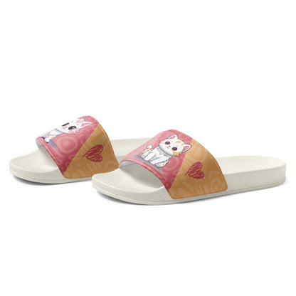 Cute Cat-Themed Pink Women's Slides