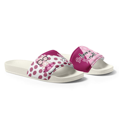 Pink Polka Dot Mushroom Women's Slides