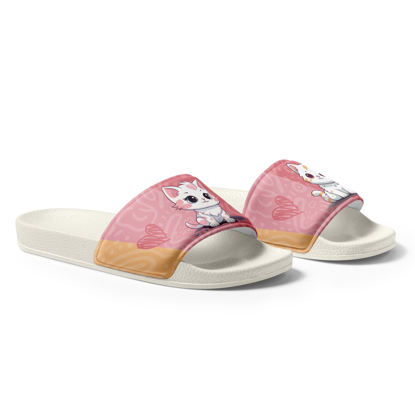 Cute Cat-Themed Pink Women's Slides